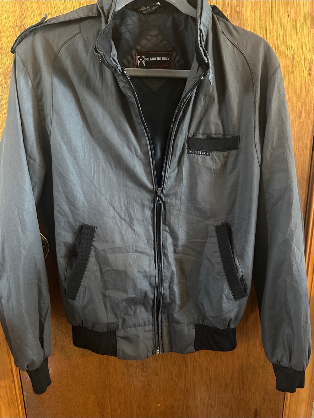 Members Only Lightweight Gray Zip-Front Jacket